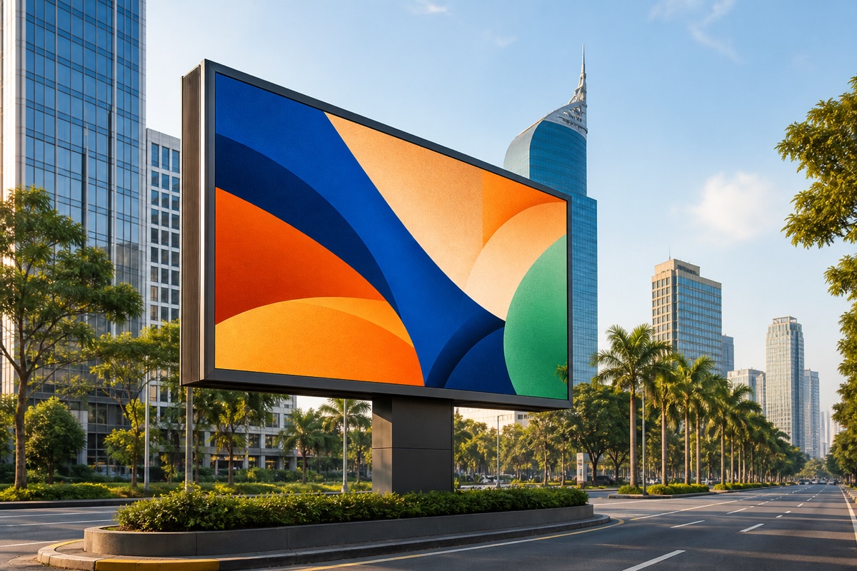 Billboard besar di kawasan bisnis perkotaan